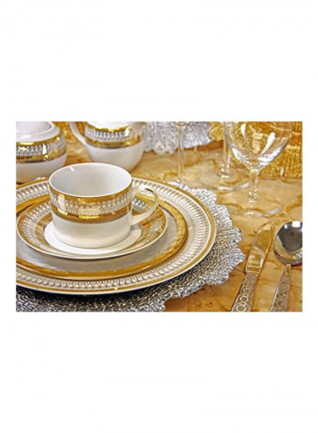 6-Piece Bread And Butter Plate Set White/Gold 6inch
