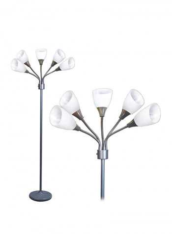 5-Piece Floor Lamp With White Acrylic Shades White 16x16x68.9inch