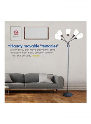 5-Piece Floor Lamp With White Acrylic Shades White 16x16x68.9inch