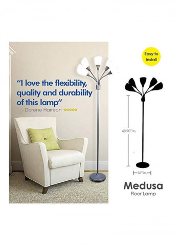 5-Piece Floor Lamp With White Acrylic Shades White 16x16x68.9inch