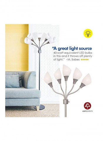 5-Piece Floor Lamp With White Acrylic Shades White 16x16x68.9inch