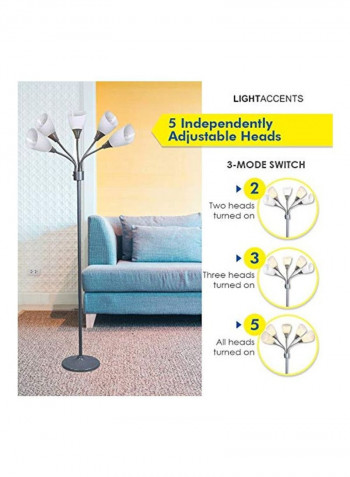 5-Piece Floor Lamp With White Acrylic Shades White 16x16x68.9inch