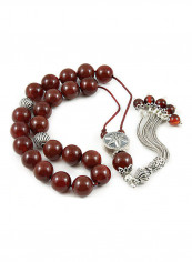 Agate (Carnelian) Worry Beads with Sterling Silver components