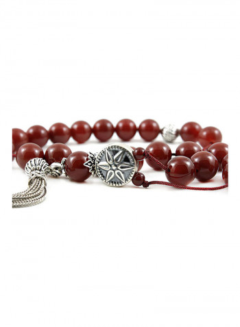Agate (Carnelian) Worry Beads with Sterling Silver components