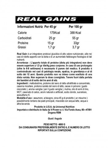 Real Gains Weight Gainer - Strawberry Ice Cream