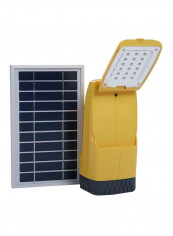 Solar Rechargeable Foldable LED Torch With Solar Panel Yellow/White 30centimeter