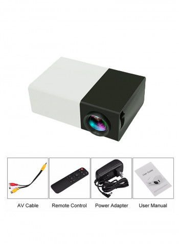 HD LED Mini Portable Projector V3464-EU White/Black