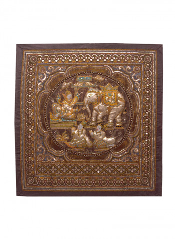 Printed Tapestry Wall Hanging Brown 100X100centimeter