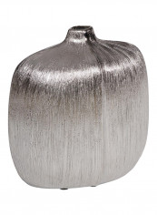Large Jacey Ceramic Vase Silver Metalic 9 x 7.5 x 12inch