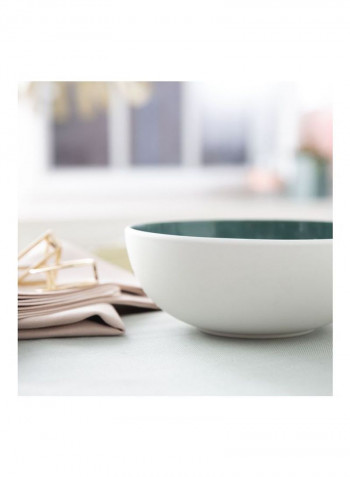 4-Piece It's My Match Uni Bowl Set White/Green 850ml