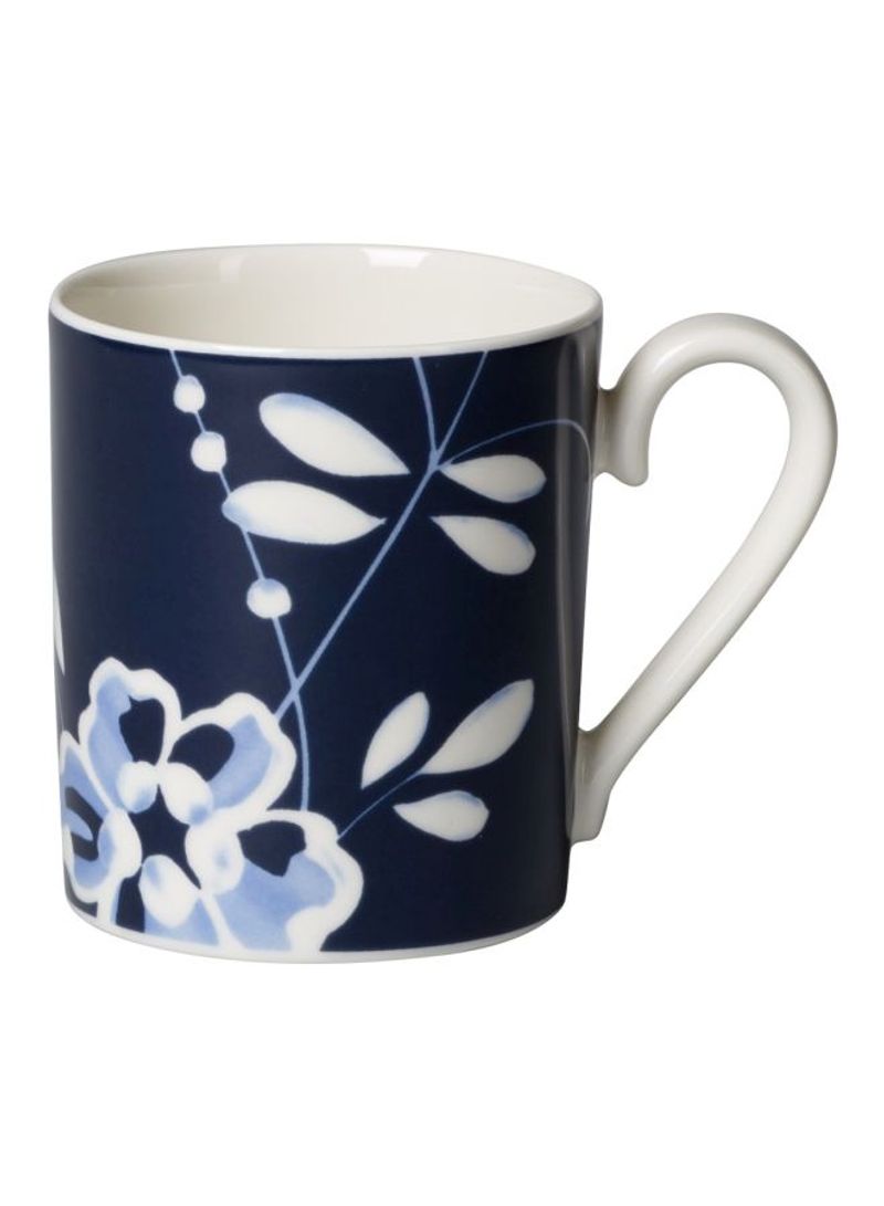 6-Piece Old Luxembourg Brindille Printed Porcelain Coffee Mug Blue/White 1.5L