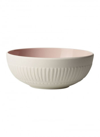 4-Piece It's My Match Powder Blossom Bowl Set White/Pink 3400ml