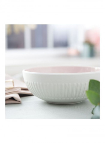 4-Piece It's My Match Powder Blossom Bowl Set White/Pink 3400ml