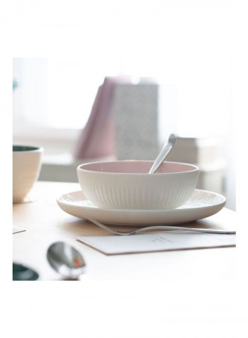 4-Piece It's My Match Powder Blossom Bowl Set White/Pink 3400ml