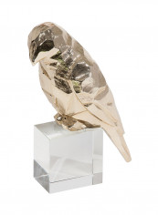 Large Cubist Finch on Crystal Gold 7 x 4.5 x 10.25inch
