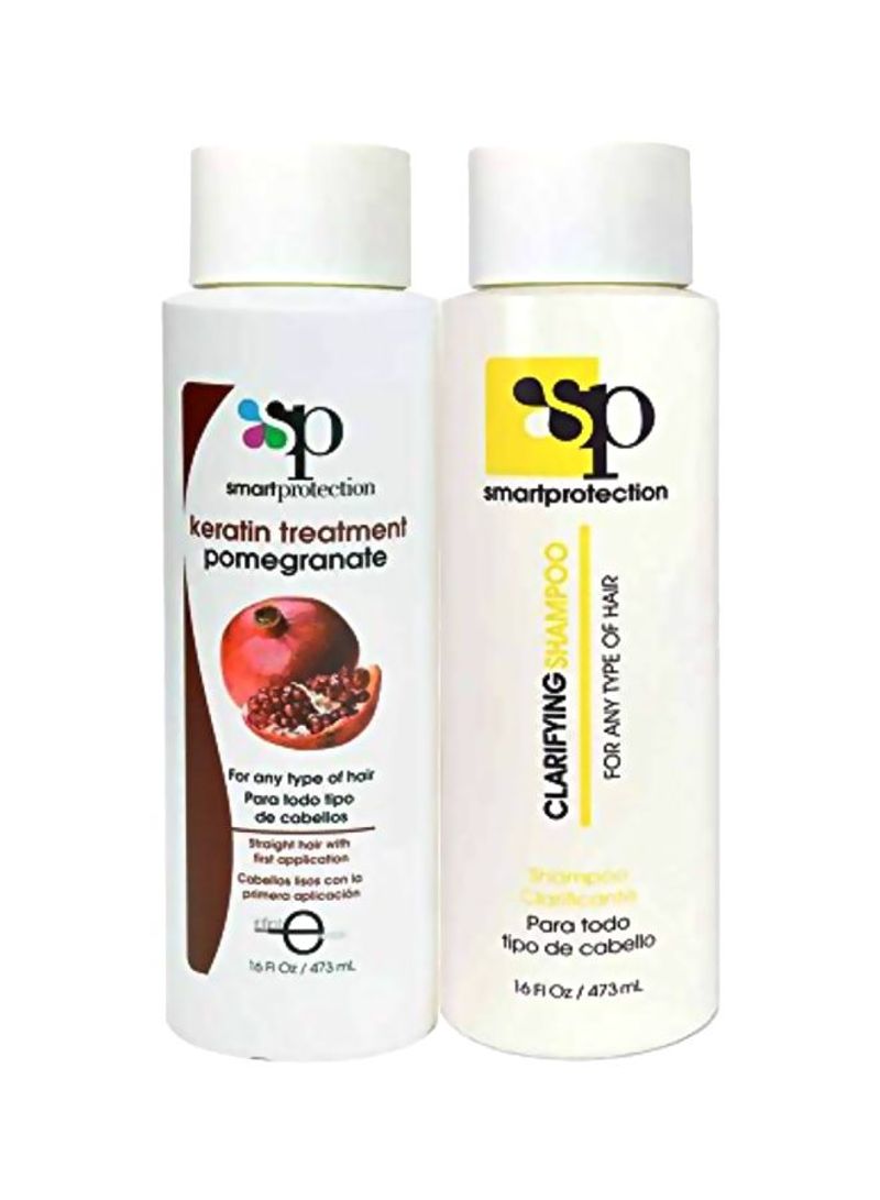 2-Piece Pomegranate Soft Strength Keratin Treatment With Clarifying Shampoo 16ounce