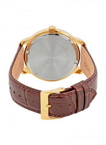 Men's Water Resistant Leather Analog Watch SUR266P1
