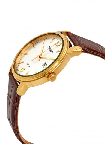 Men's Water Resistant Leather Analog Watch SUR266P1