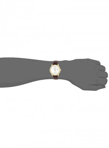 Men's Water Resistant Leather Analog Watch SUR266P1