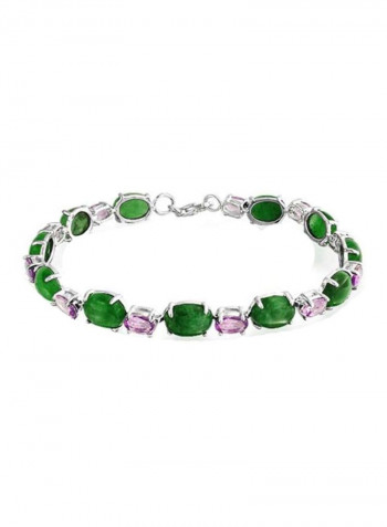 925 Sterling Silver Amethyst Studded Bracelet