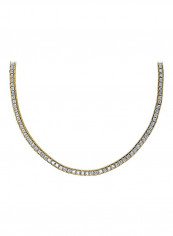 14 Karat Gold Plated Brass Cubic Zirconia Studded Necklace