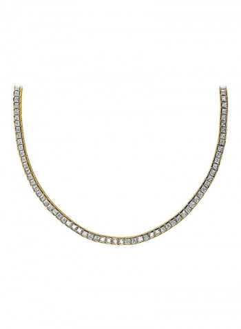 14 Karat Gold Plated Brass Cubic Zirconia Studded Necklace