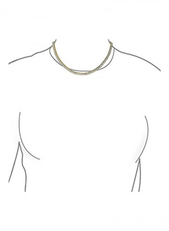 14 Karat Gold Plated Brass Cubic Zirconia Studded Necklace