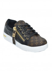 Women's Printed Low Top Sneakers أسود/بني تقييمات Women's Printed Low Top Sneakers أسود/بني