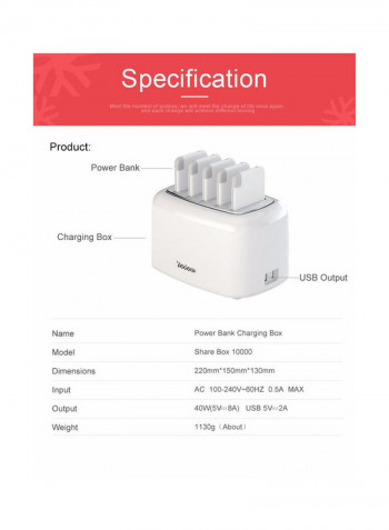 5-In-1 Power Station 10000mAh White