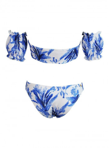 Printed Bikini Set Floral Blue