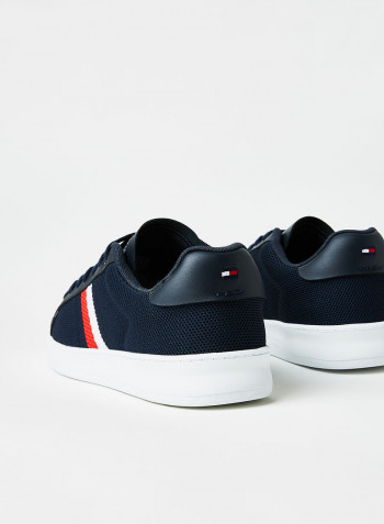 Knit Low Top Cupsole Sneakers Navy