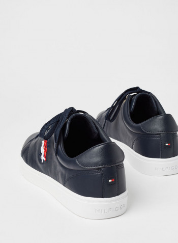 Monogram Leather Sneakers Navy