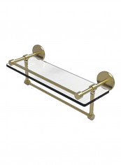 Glass Shelf With Towel Bar Gold/Clear 16x5inch