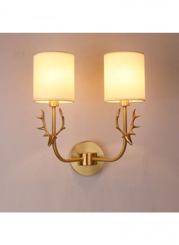 Double Heads Creative Copper Antler Wall Light Gold
