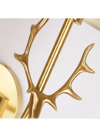 Double Heads Creative Copper Antler Wall Light Gold