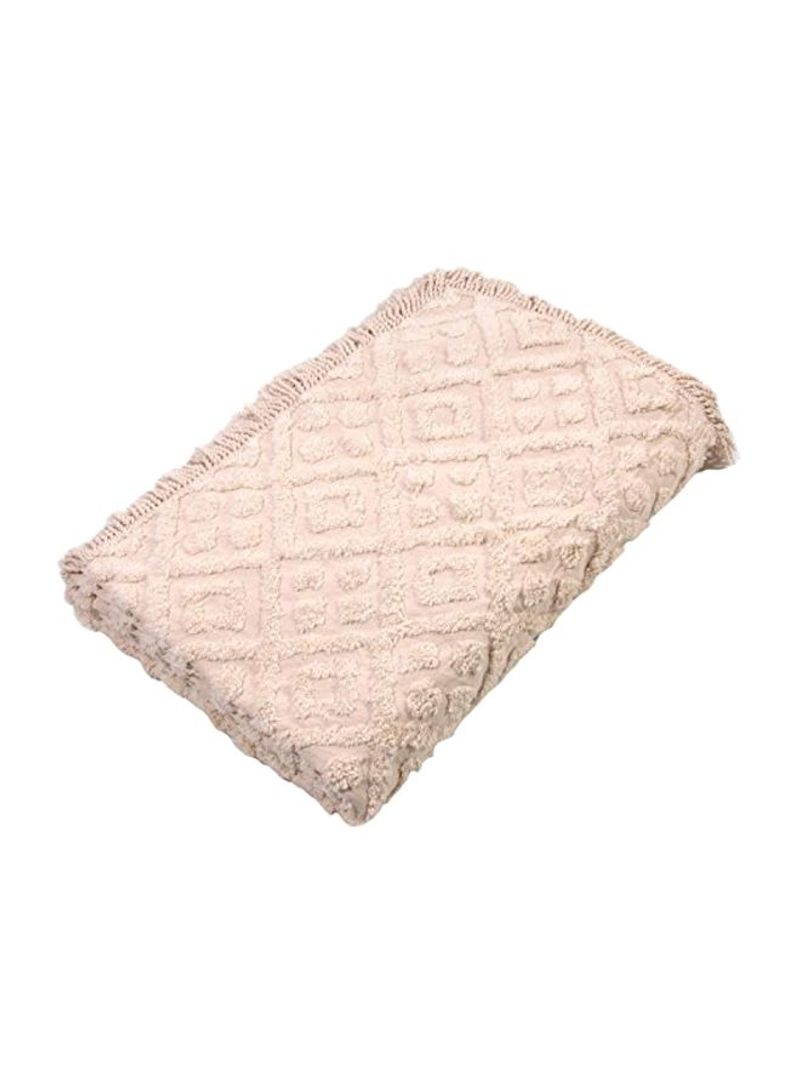 Diamond Tufted Chenille Bedspread Ivory King