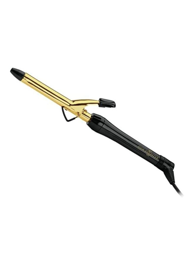 Professional Spring-Grip Curling Iron Black/Gold