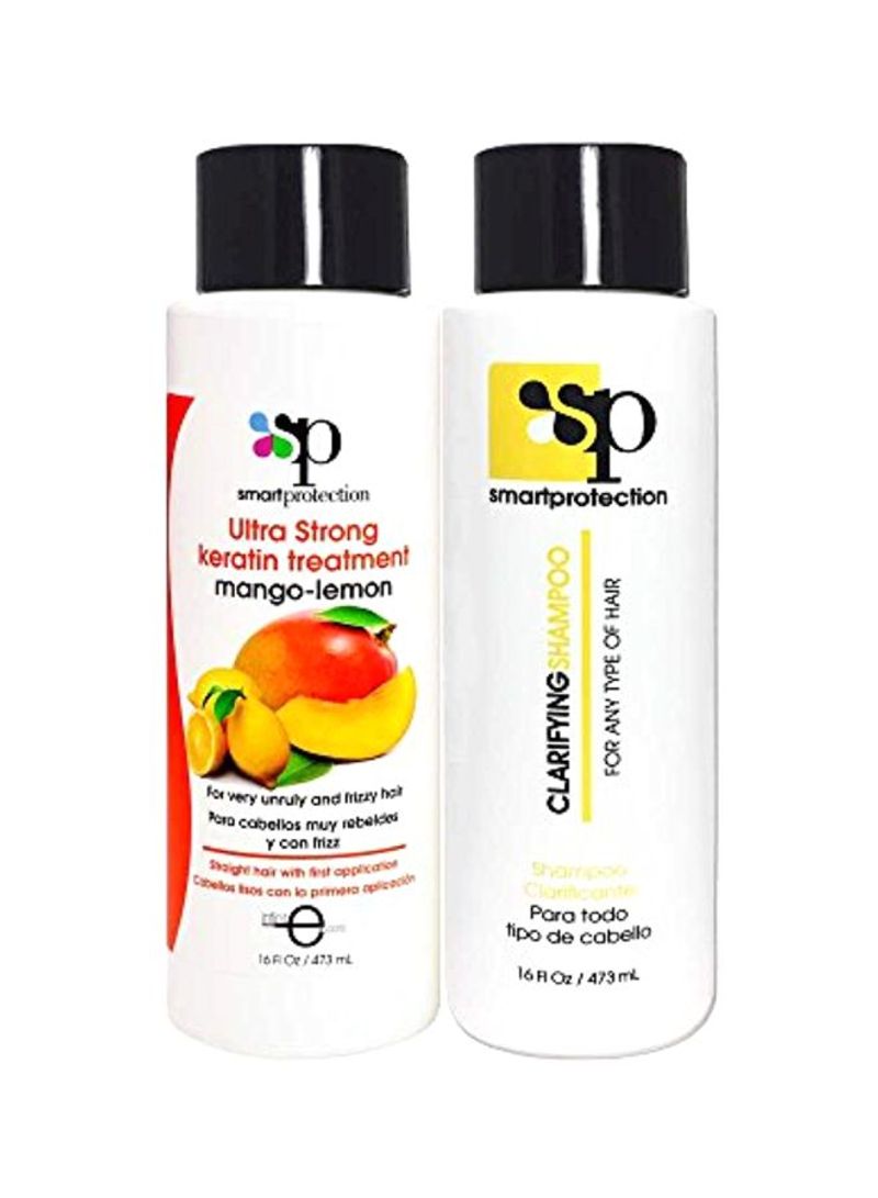 Pack Of 2 Ultra Strong Keratin Treatment And Clarifying Shampoo