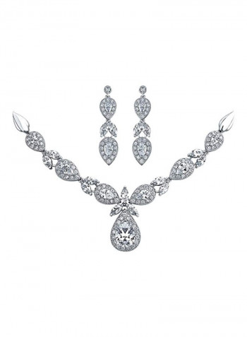 925 Sterling Silver Cubic Zirconia Studded Jewellery Set