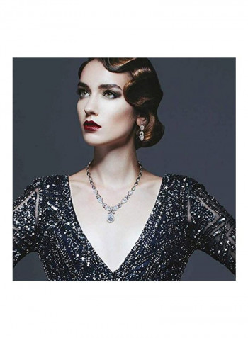 925 Sterling Silver Cubic Zirconia Studded Jewellery Set