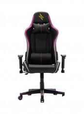 Gaming Chair Office Chair With High Back and Lumbar Cushion Black/Purple 84x65.5x29cm