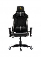 Gaming Chair Office Chair With High Back and Lumbar Cushion Black/White 84x65.5x29cm