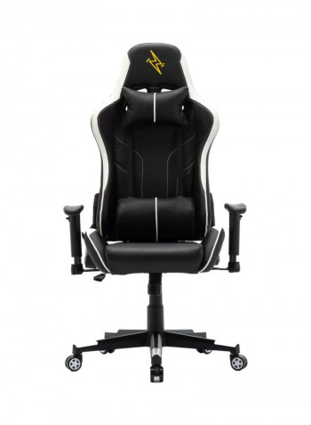 Gaming Chair Office Chair With High Back and Lumbar Cushion Black/White 84x65.5x29cm