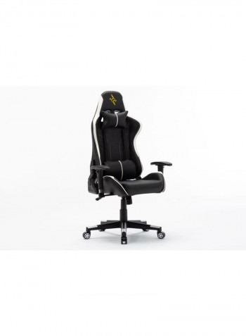 Gaming Chair Office Chair With High Back and Lumbar Cushion Black/White 84x65.5x29cm