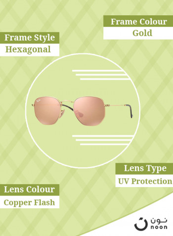 Hexagonal Sunglasses - Lens Size: 51 mm
