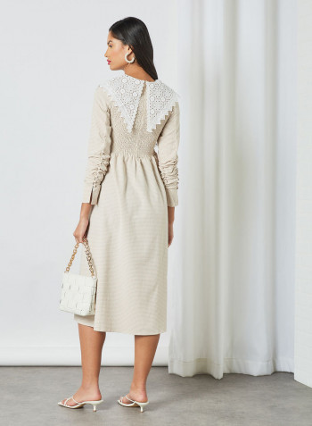 Shirred Bodice Dress Cream