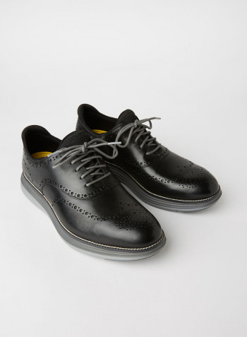 OriginalGrand Ultra Wingtip Oxford Shoes Bk Lth/Qt Shde Slt