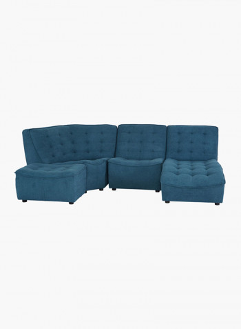 Burton Tufted Armless Corner Sofa Blue