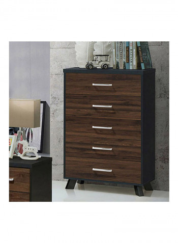 Helsinki 5-Drawer Chest Brown 70 x 40 x 110cm