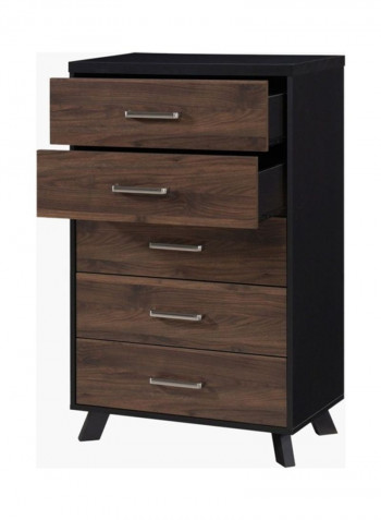 Helsinki 5-Drawer Chest Brown 70 x 40 x 110cm